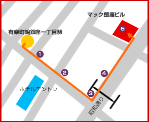 最寄り駅「有楽町線銀座一丁目駅」からのアクセス